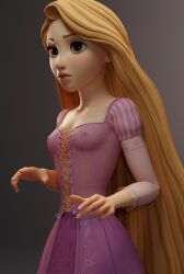3d blender blonde_female blonde_hair dress green_eyes purple_dress rapunzel see-through see-through_clothing tagme tangled
