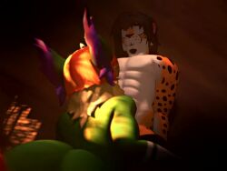 3d 5_fingers abs against_surface against_wall anthro anthro_on_anthro anthro_penetrated anthro_penetrating anthro_penetrating_anthro arm_grab baritone_voice big_breasts cheetah cum_in_mouth cum_in_pussy deepthroat dragon erection felid feline furred_dragon furred_scalie kabangeh mammal mythological_creature mythological_scalie mythology nightshiftnyx scalie speedy_(sweet_chubbs) tagme taipiki_(sweet_chubbs) video