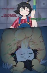 aged_down confusedsabron devil_may_cry devil_may_cry_3 face_fucking facefuck heterochromia instant_loss_2koma lady_(devil_may_cry) netflix onomatopoeia sloppy sloppy_blowjob smug