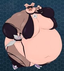 big_belly gunther_(kinghydorah) huge_belly male male_only nerd_pig pig swine