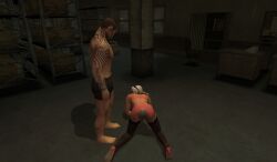 3d ass biker breasts dancing hitman hitman_contact_(2004) io-interactive official_art pink_clothing screenshot stockings tattoo video_games white_hair