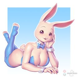 1female 1girl 1girls 2024 2024s 5_fingers absurd_res absurdres anthro anthro_female anthrofied ass beastars big_breasts biped blue_background blue_bow_tie blue_bowtie blue_clothing blue_legwear blue_leotard blue_thigh_highs blue_thighhighs border bow_tie bowtie breasts bunny bunny_costume bunny_ears bunny_girl bunny_tail butt cleavage clothed clothing collarbone costume domestic_rabbit dwarf_rabbit easter eyebrows eyelashes feet feet_up female female_anthro female_focus female_only fingers full-length_portrait fur furry furry_female glistening glistening_ass glistening_butt gradient_background haru_(beastars) hi_res lagomorph legwear leotard leporid looking_at_viewer mammal netherland_dwarf_rabbit on_front oryctolagus pak009 pakwan008 pink_inner_ear playboy_bunny playboy_bunny_costume playboy_bunny_leotard playboy_outfit portrait purple_eyes rabbit rabbit_ears rabbit_girl rabbit_tail scut_tail shaded shirt_collar shirt_cuffs short_tail simple_shading solo solo_female solo_focus tail thigh_highs thighhighs toeless_legwear toeless_thigh_highs toes white_background white_body white_border white_ears white_fur