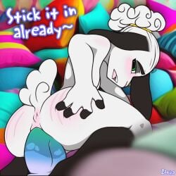 1:1 2024 anthro anus ass black_ears blush bodily_fluids bovid butt_scar caprine dildo dildo_in_pussy dildo_insertion domestic_sheep english_description english_text female fur genital_fluids genitals green_eyes hair hi_res looking_pleasured mammal masturbation open_mouth penetration pillow pussy scar scut_tail sex_toy sex_toy_in_pussy sex_toy_insertion sheep short_tail signature solo tail text vaginal_fluids vaginal_penetration vaginal_penetration white_body white_fur white_hair white_tail white_wool wool_(fur) zatira