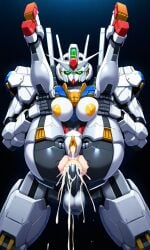 1girls ai_generated anus ass_focus asshole being_held breasts female gundam gundam_aerial gundam_suisei_no_majo hand_on_butt held_by_legs held_up humanoid legs_held_up legs_up looking_at_own_ass mecha mobile_suit robot robot_girl standing standing_sex thick_ass thick_thighs tight_ass
