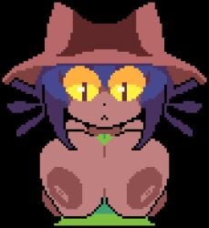 1boy 1boy1girl 1girls 2d ambiguous_gender animated big_breasts boobjob breasts catgirl dark-skinned_female dark_skin female hat looking_at_viewer loop male niko_(oneshot) nipples oneshot paizuri penis pixel_art purple_hair tagme tagme_(artist) titjob watermark yellow_eyes zitsunishi