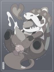 anal anal_masturbation anal_orgasm animal_genitalia bodily_fluids breath_powers closed_eyes crocalor crocodilian cum cum_dripping_from_penis cumshot ejaculation elemental_manipulation feral fire fire_breathing fire_manipulation generation_9_pokemon genital_fluids genital_slit genitals hands-free hi_res looking_pleasured lying male masturbation nikkibunn nintendo on_back orgasm orgasm_face penis pokemon pokemon_(species) reptile scalie sex_toy solo tail vibrator