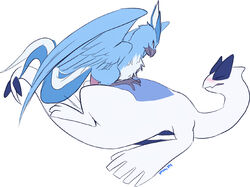 ambiguous_gender animal_genitalia anus articuno avian bird blush cloaca cloacal_penetration duo erection feral feral_on_feral larger_male legendary_pokemon lugia maim male nintendo penetration penis pokemon pokemon_(species) sex size_difference video_games