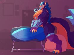 animal_genitalia anthro anus ass balls big_balls big_butt big_pecs big_penis canid canine canis deity digital_drawing_(artwork) digital_media_(artwork) dragon fur genitals hair hi_res huge_balls hybrid hyper hyper_balls hyper_genitalia lewdoverich male mammal multi_tail multicolored_body multicolored_fur muscular muscular_male mythological_creature mythological_scalie mythology nude pecs penetrable_sex_toy penis puffy_anus scalie sex_toy sheath soules soules_(character) tail tattoo transformation wolf