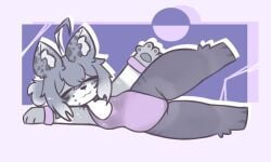 anthro big_ass big_thighs cub furry furry_ears furry_female furry_only kuki_lupkun see-through see-through_clothing small_breasts sweat sweatdrop sweating sweaty sweaty_body thick thick_ass thick_thighs thighs yoga yoga_pants young_anthro young_female