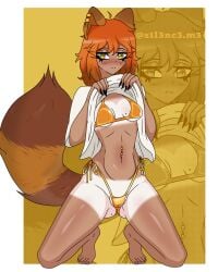 1girls belly belly_button belly_piercing black_fingernails digital_art digital_drawing digital_drawing_(artwork) digital_media_(artwork) female female_focus golden_bikini golden_eyes golden_week hinode_shino kemonomimi looking_at_viewer orange_hair original original_character original_character_do_not_steal s1l3nc3.m3 shino_(s1l3nc3.m3) shorts skinny_female skinny_girl skinny_waist slim_body slim_female slim_girl slim_waist small_boobs small_breasts solo solo_female tan-skinned_female tan_body tan_skin tanline tanned_skin tanuki tanuki_ears tanuki_girl tanuki_tail thick_thighs thighs