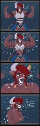abs anthro biceps bovid bovine breasts female hair horns muscles muscular muscular_arms muscular_female muscular_legs muscular_thighs pecs red_hair wmdiscovery93