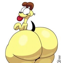 2024 :p canine dog_ears dog_tail domestic_dog garfield_(series) male male_only mr_otter_breath odie round_ass round_butt tail yellow_body yellow_fur