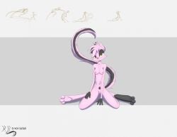 2025 anthro breasts brown_eyes dreamkeepers female fur genitals gloves_(marking) hair hi_res hybrid kanrod_stavoyan lagomorph leporid long_tail looking_at_viewer mammal markings navel nipples nude nude_anthro nude_female pink_body pink_fur pink_hair pink_nose pussy rabbit solo tail viriathus_vayu