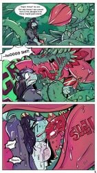 2d 9:16 ambiguous_gender anthro blush bodily_fluids comic deep_throat digital_media_(artwork) duo elemental_creature english_text extreme_french_kiss female feral fisk_cerris flora_fauna french_kissing fur hi_res interspecies kissing mammal nasty-pink neck_bulge open_mouth oral oral_penetration outside penetration plant plant_monster plant_pred plant_tentacles restrained saliva simple_background size_difference speech_bubble sucking_tongue teeth tentacle text tongue tongue_out vore
