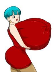 1girls animated ass ass_in_dress big_ass blue_eyes blue_hair breasts bulma_briefs busty dragon_ball dragon_ball_z dress erect_nipples gigantic_breasts holding_breasts hoop_earrings milf nipples stockings toshiso voluptuous