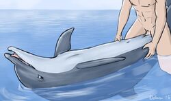 2015 animal_genitalia cetacean cum dolorcin dolphin duo female feral human looking_pleasured male mammal mammary_slits marine open_mouth penetration penis pussy straight tongue vaginal_penetration zoophilia