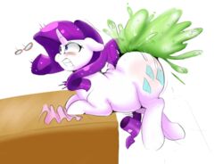 2015 anus ass blue_eyes blush cutie_mark equine eyewear female friendship_is_magic fur glasses goo hair hooves horn horse huge_butt long_hair mammal my_little_pony nude obese overweight pony purple_hair pussy rarity_(mlp) simple_background sirmasterdufel solo straight_hair teeth unicorn weight_gain white_background white_fur