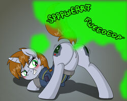 anus drako1997 edit equine fan_character fart fart_fetish female feral friendship_is_magic hasbro horn littlepip mammal my_little_pony original original_character pussy saintclare_(editor) unicorn