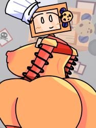 1girls blush blushing_female breasts chef_hat computer computer_head computer_monitor computer_screen cookie cookieware_(die_of_death) die_of_death_(roblox) erictheartist4fun female large_breasts orange_body orange_nipples orange_skin roblox roblox_game robot robot_girl robotic_arm screen_face tagme_(artist) thicc thicc_ass thicc_thighs thick_legs tv_girl tv_head tv_screen tv_woman tvwoman