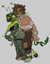 ass_focus ass_press clothed dandy's_world fishnets sprout_(dandy's_world) teasing vee_(dandy's_world) zapped_creation_vee