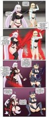 absurdres ahoge armor asking_for_sex aura big_breasts blonde_hair blowjob_gesture braid breasts cleavage comic corruption crossover cursed_sword_(monster_girl_encyclopedia) dark_valkyrie_(monster_girl_encylpedia) dialogue dlobo777 elf_ears english_text eye_color_change fate/apocrypha fate/grand_order fate_(series) femsub happy_trance heterochromia huge_breasts hypnosis jeanne_alter jeanne_d'arc_(fate) large_breasts legs_apart love male_pov maledom midriff monster_girl_encyclopedia multiple_girls multiple_subs navel possession pov pov_dom red_eyes sitting smile speech_bubble spread_legs squatting swimsuit sword text thighs transformation twintails very_long_hair white_hair yellow_eyes