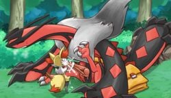 blue_eyes braixen canine claws cum fox legendary_pokemon male mammal nintendo open_mouth penis pokémon_(species) pokemon pokemon_(species) tongue vavacung video_games yveltal