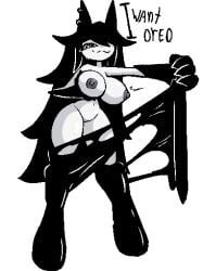:3 breasts cat_ears female fundamental_paper_education groping groping_breasts holding madrs miss_circle_(fundamental_paper_education) naked naked_female oreo ripped_clothing ripping_clothing ruined_clothes silly silly_face smash thick_ass thick_thighs
