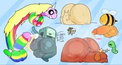 adventure_time anatomical_nonsense anus ass bee big_ass big_butt black_eyes blonde_hair blush bmo breezy_(adventure_time) canine cum cute cute_face dialogue dog duo english_text female futanari honey_cum horn hot_dog_princess intersex king_worm lady_rainicorn male motion_lines pelnsfw penis penis_out princess psychic_powers rainbow_body royalty semen simple_background slug snail snail_(adventure_time) sparkles sweat sweatdrop sweating sweaty sweaty_ass sweaty_body tagme text unicorn unicorn_horn