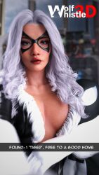 black cat (insomniac) from marvel by wolfwhistle3d