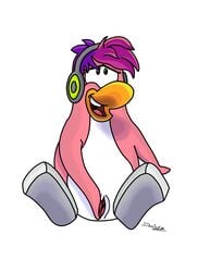 avian beak bird club_penguin dj_cadence flippers headphones masturbation open_mouth penguin pussy sitting