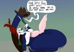 2_penises absurd_res animal_genitalia belly_nipples blood bodily_fluids cloaca cloacal_penis cowboy_hat_mike_(deltarune) crying cum duo female freckled_face freckles fur genital_fluids genitals hi_res homophobic_slur humanoid leg_markings male male/female markings multi_genitalia multi_penis nipples nonbinary_(lore) nosebleed one_rttdklwn penis pippins_(deltarune) scar self-harm_scars size_difference slur small_mike_(deltarune) socks_(marking) stomach_bulge tears trans_(lore) trans_man_(lore) vulva white_body white_fur zapper_(deltarune)