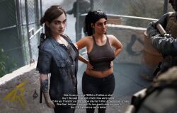 2girls 3d ass big_ass big_breasts breasts brown_hair comic comic_page curvaceous curvy curvy_figure dina_(the_last_of_us) dinoboy555 ellie_(the_last_of_us) ellie_williams english_text female guns hips hourglass_figure large_ass large_breasts light-skinned_female light_skin mature mature_female medium_breasts middle_eastern multiple_females multiple_girls naughty_dog olive_skin slim_waist standing subtitled text the_last_of_us the_last_of_us_2 thick thick_hips thick_legs thick_thighs thighs tomboy voluptuous waist weapon wide_hips