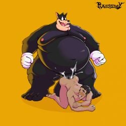 1:1 anal anal_sex anthro anthro_dominating_human anthro_penetrating anthro_penetrating_human ass back_muscles big_butt big_dom_small_sub big_moobs big_penis black_body black_fur black_hair blush bodily_fluids canon_x_oc cum cum_in_ass cum_inside cum_on_butt cum_on_penis cumshot disney domestic_cat dominant dominant_anthro dominant_male duo ejaculation erect_nipples erection felid feline felis fur genital_fluids genitals hair hi_res human human_on_anthro human_penetrated interspecies larger_anthro larger_male leaking_cum male male/male male_penetrated male_penetrating male_penetrating_male mammal mickey_mouse_shorts moobs muscles navel nipples nude orgasm overweight overweight_anthro overweight_male penetration penile penile_penetration penis penis_in_ass pete_(disney) rawenergy sex signature size_difference smaller_human smaller_male smaller_penetrated stubble submissive submissive_human submissive_male sweat teeth
