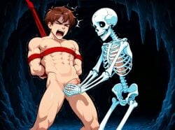 ai_generated balls castration cbt naked_male skeleton tagme tied_male video violence