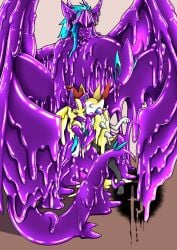 4_arms 4_eyes 4_wings 5_tails absurd_res assimilation braixen cybernetics cyborg dragon female generation_2_pokemon generation_4_pokemon generation_6_pokemon goo_creature goo_dragon goo_drip goo_transformation gooborg goopy gynomorph gynomorph/female hi_res intersex intersex/female jasoned95 legendary_pokemon lucario lugia machine melting multi_arm multi_eye multi_limb multi_tail multi_wing mythological_creature mythological_scalie mythology nintendo permanent permanent_transformation pokemon pokemon_(species) purple_body queen_vinyl_da.i'gyu-kazotetsu scalie slime tail transformation wings