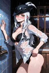 1girls 2025 ai_assisted ai_generated anime anime_style background bathroom biting_lip black_bra black_underwear bloodborne blush blush_lines blushing_at_viewer blushing_female bra bra_visible_through_clothes breasts bus_stop clothed clothing exibitionism female female_focus female_only fromsoftware green_eyes lady_maria_of_the_astral_clocktower light-skinned_female light_skin looking_pleasured night panties pleasured ponytail raining shirt tagme tricorne uncensored uncensored_breasts underwear undressing undressing_self video_game video_game_character video_game_franchise video_games wet wet_body wet_clothes wet_clothing wet_shirt white_hair white_shirt