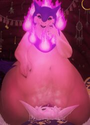 absurd_res ambiguous_gender anthro belly big_belly big_clitoris big_vulva blue_body blue_fur bodily_fluids clitoris cunnilingus dreamcatcher drooling duo facesitting felid female fire fur generation_2_pokemon generation_8_pokemon genitals groping_belly hair head_in_pussy hi_res hisuian_form hisuian_typhlosion hybrid hyper hyper_genitalia hyper_vulva killergrizzly lagomorph leporid long_ears looking_down mammal messy nintendo oral penetration pillow pokemon pokemon_(species) pussy rabbit regional_form_(pokemon) saliva sex sitting_on_another size_difference slime steam tan_body tan_fur tunnel typhlosion underground vaginal_penetration vulva white_body white_fur white_hair yellow_eyes