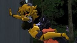 1boy 2girls anthro crossover enjoying female female/female five_nights_at_freddy's golden_freddy_(fnaf) golden_fredina_(cally3d) licking mal0 male mikumikudance mmd night_guard_(fnaf) scp-1471 scp-1471-a scp-1471-a_(da.nilkaz) scp_foundation security_guard silverteam2017 type_0