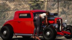 1girls 3d 3d_(artwork) absurd_res absurdres ass brown_hair car dark_skinned_female earrings el_vlado grand_theft_auto grand_theft_auto_v heavenly_ass high_heels huge_ass large_breasts leaning_forward leggings long_hair nameless_character oblivious prostitute repair roadside rockstar_games sideboob tomboy unnamed_character voluptuous_female wide_hips
