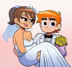 ai ai_art ai_generated julie_powers novelai scott_pilgrim scott_pilgrim_takes_off scott_w_pilgrim sfw wedding_dress wedding_ring wedding_veil