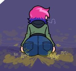 ass big_ass big_butt eproctophillia fart fart_cloud fart_fetish farting female jeans onomatopoeia ramona_flowers scott_pilgrim scott_pilgrim_takes_off sorollos thick_ass