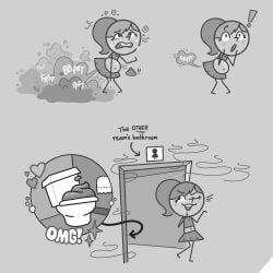 bathroom_desperation big_belly bloated_belly clogged_toilet fart fart_cloud fart_fetish farting poop_in_bowl shit simple_drawing smell sorollos stick_figure toilet_use