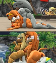 1boy 2girls ahegao_face ambiguous_penetration anal_sex anthro facesitting female gold_the_tenrec idw_publishing male mikumikudance mmd nude sega silver_the_hedgehog silverteam2017 smug_face sonic_(series) sonic_adventure sonic_the_hedgehog_(comics) sonic_the_hedgehog_(idw) sonic_the_hedgehog_(series) tikal_the_echidna