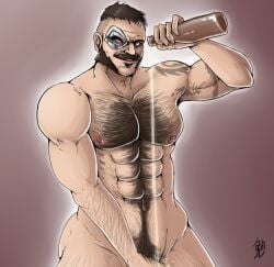 beard beer big_pecs chest_hair daddy dilf gay hairy hairy_chest hairy_male ichibankeigo kano_(mortal_kombat) looking_at_viewer mortal_kombat mortal_kombat_11 moustache muscular muscular_male netherrealm_studios smiling smirk solo solo_male tattoo tattoo_on_arm tattooed_arm