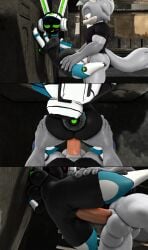 1boy 1girls adam_the_wolf anthro crossover female male mikumikudance mmd nude project_turboblast pussy robot silverteam2017 sonic_(series) sonic_the_hedgehog_(series) tempo_(project_turboblast) vaginal_penetration