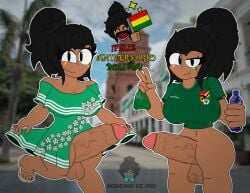 1futa 2025 black_body bolivian_female bolivian_janet_(character) brawl_stars color dress futa_only futanari holding_bottle huge_balls huge_breasts janet_(brawl_stars) looking_at_viewer massive_penis penis_under_dress spanish_text supercell veiny_penis verdoshonsfw