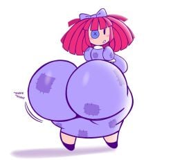 1girls big_ass big_butt cartoon cartoony clothed doll doll_girl fat_ass fat_butt female female_focus female_only fully_clothed huge_ass huge_butt ragatha_(the_amazing_digital_circus) shake shaking shaking_ass shaking_butt simple_background solo tadc the_amazing_digital_circus thebuttden