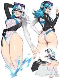<3 1boy 1girls 2d ass big_ass big_butt blue_lipstick blushypixy blushyspicy breasts cyan_lipstick female grin headphones heart heart_symbol heterochromia hi_res humanoid large_breasts light-skinned_female light_skin looking_at_viewer looking_back luna_snow luna_snow_(cool_summer) luna_snow_(marvel_rivals) male marvel marvel_comics marvel_rivals sand sharp_teeth smile spider-man_(series) starfish swimsuit teeth thick_thighs thighs venom venom_(marvel) venom_(marvel_rivals) white_background wide_hips