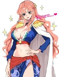 1girls bare_legs bare_thighs big_breasts black_eyes blush clothed clothing color female female_focus female_only gloriosa_(one_piece) hi_res kasumi6 large_breasts light-skinned_female light_skin long_hair looking_at_viewer one_piece pink_hair shounen_jump solo solo_female tagme thick_thighs