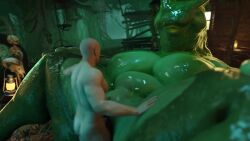 1boy 1girls 3d animated big_breasts huge_breasts larger_female size_difference slug slug_(wattchewant) slug_girl smaller_male snips456fur sound tagme thick_thighs video voluptuous voluptuous_female